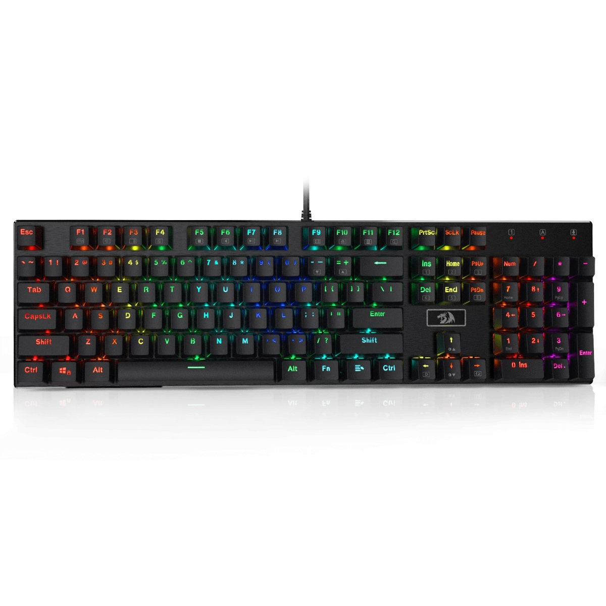 Redragon K556 Devarajas RGB LED Backlit Wired Mechanical Gaming Keyboard, 104 Keys Hot-Swap Mechanical Keyboard w/Aluminum Base, Upgraded Socket and Noise Absorbing Foams, Soft Tactile Brown Switch Redragon K556 Devarajas RGB LED Backlit Wired Mechanical Gaming Keyboard, 104 Keys Hot-Swap Mechanical Keyboard w/Aluminum Base, Upgraded Socket and Noise Absorbing Foams, Soft Tactile Brown Switch